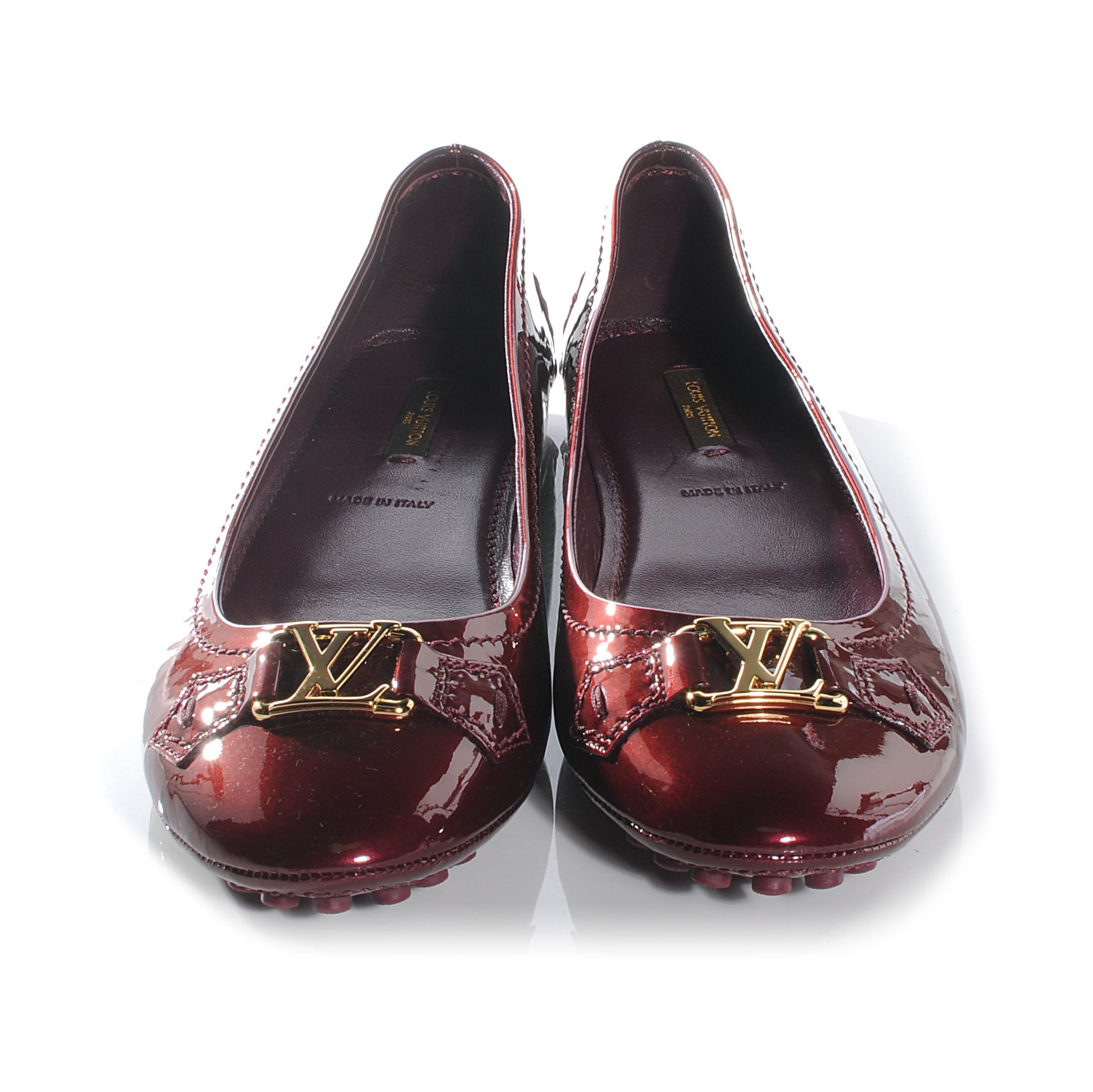 Louis Vuitton Patent Oxford Ballerina Flats 10 Amarante 2 of 7