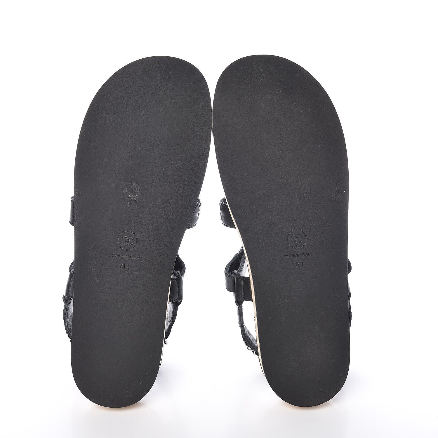 Chanel Calfskin Chain Sandals 41 Black 5 of 8