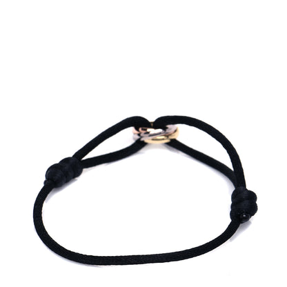 Cartier 18K Pink Yellow White Gold Trinity Adjustable Cord Bracelet Black 4 of 9