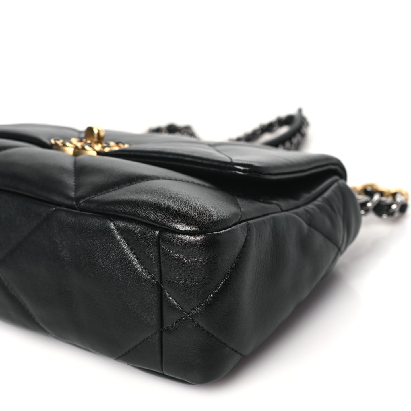 Lambskin Quilted Medium Chanel 19 Flap Black