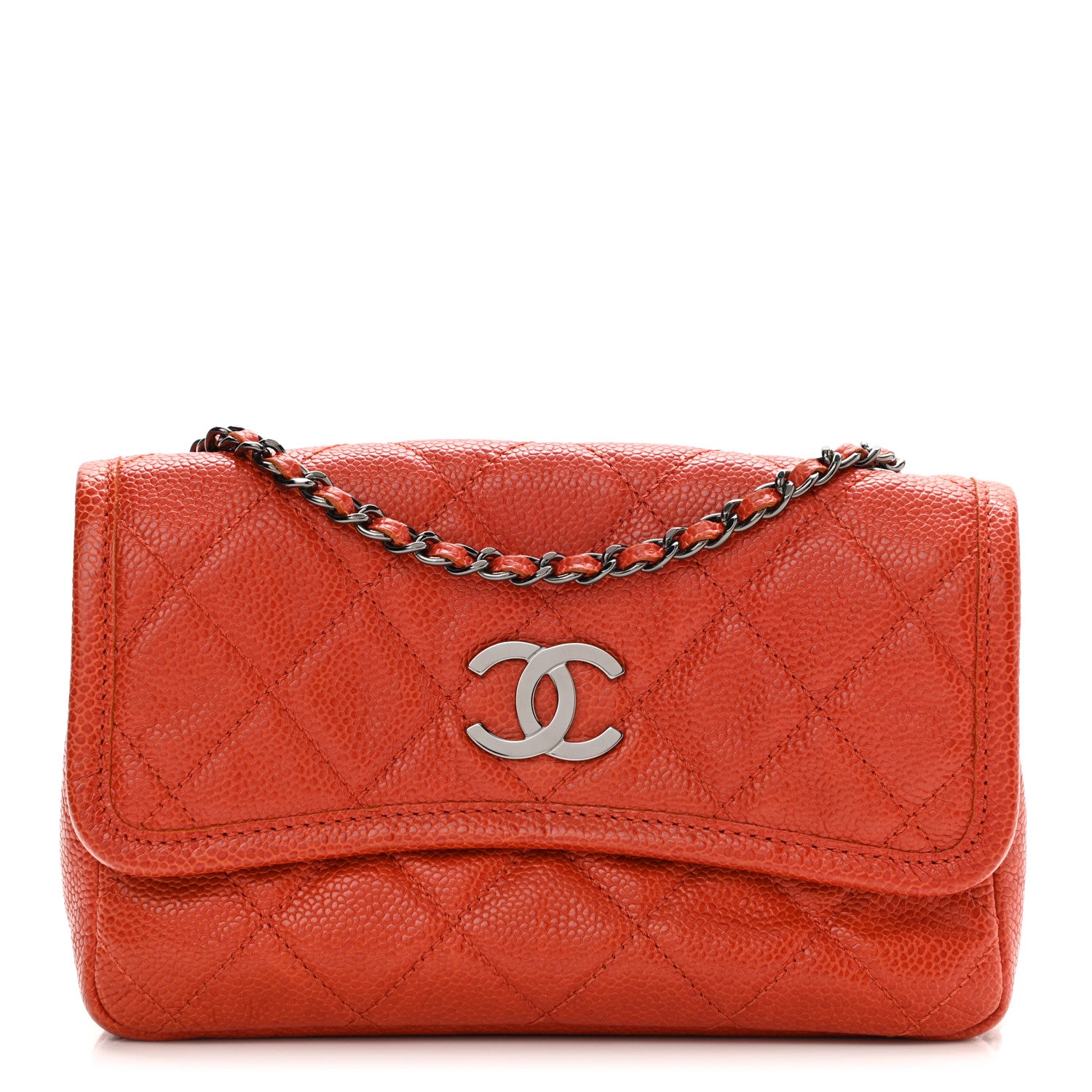 Chanel Caviar Small Natural Beauty Flap Dark Orange 1 of 8