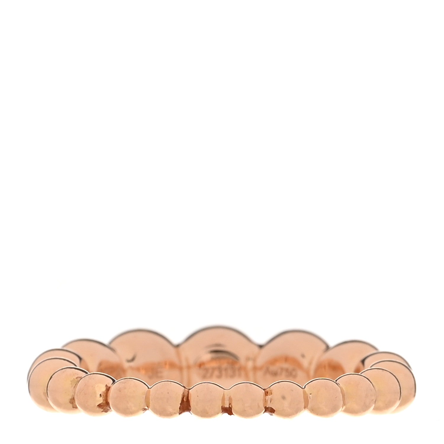 Van Cleef & Arpels 18K Rose Gold Perlee Pearls of Gold Variation Ring 53 6.5 3 of 5