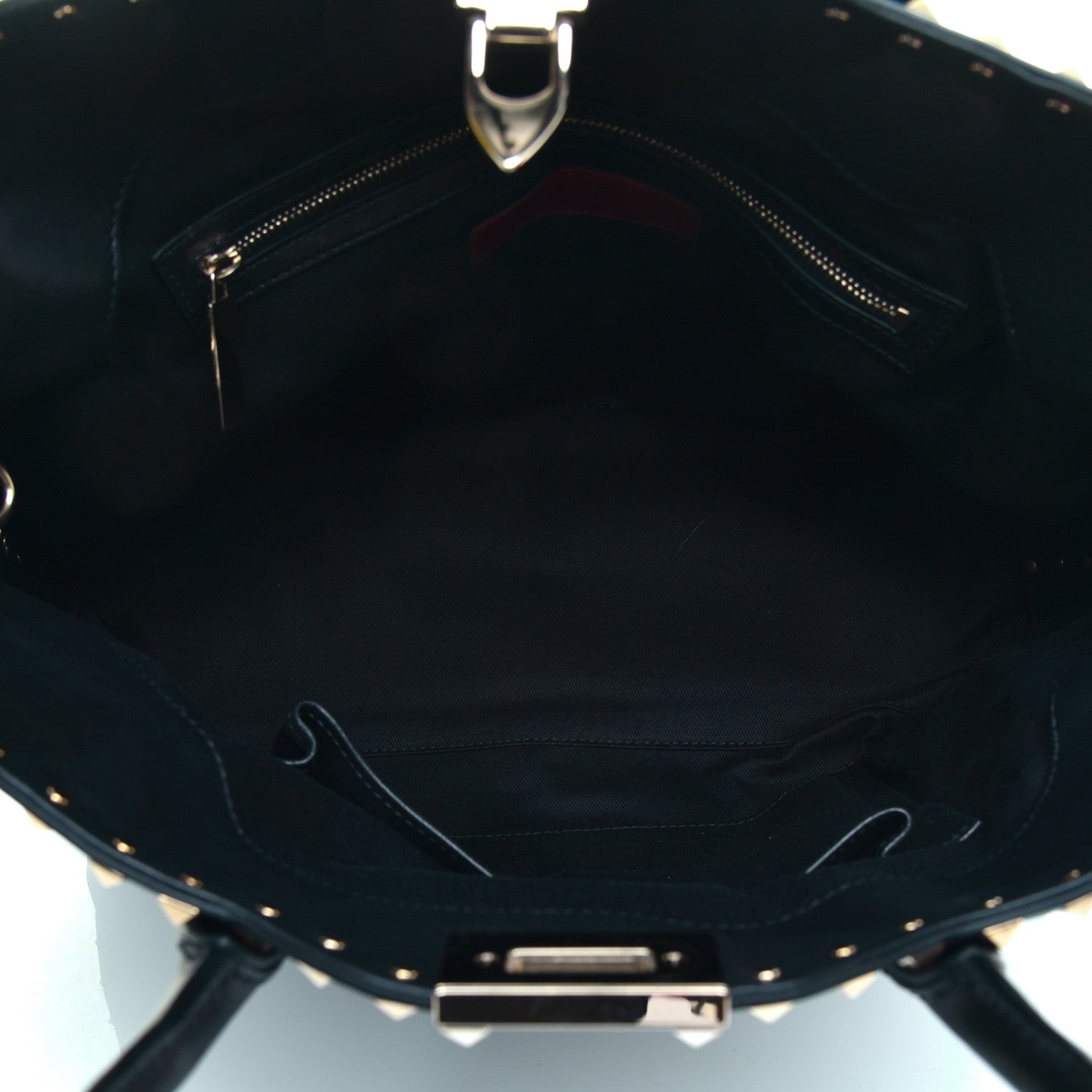 Valentino Garavani Vitello Rockstud Dome Satchel Black 5 of 8