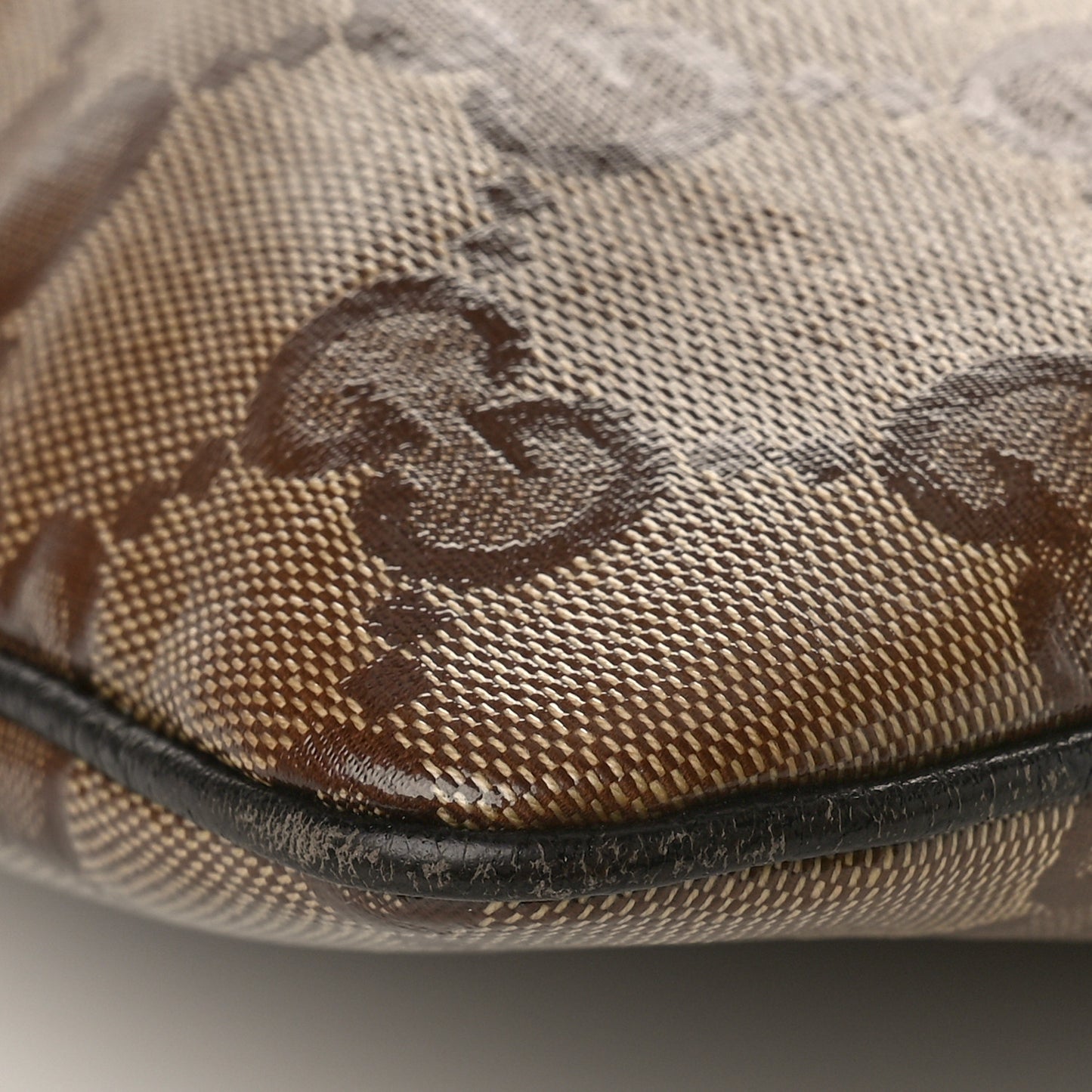 Crystal Monogram Flat Messenger Bag Beige Dark Brown