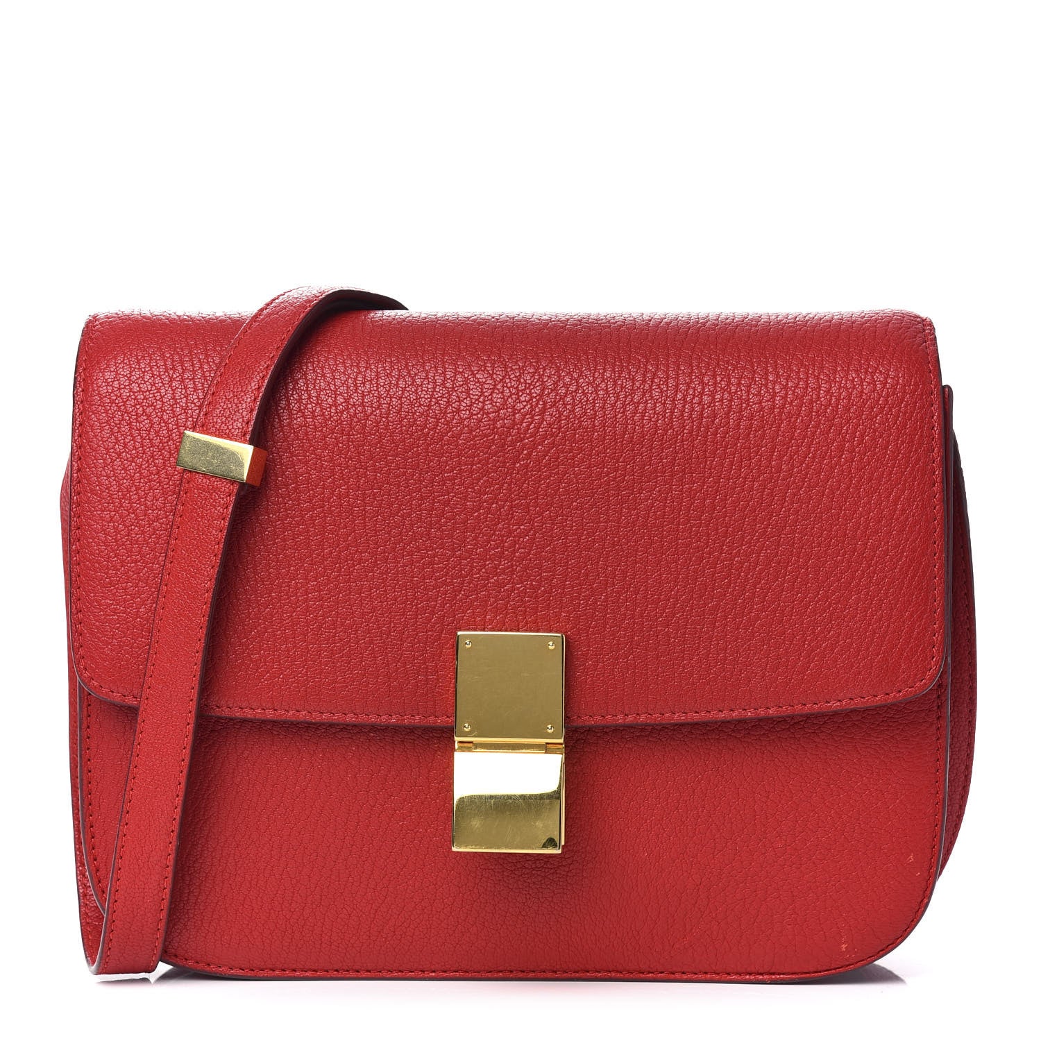 Celine Goatskin Medium Classic Box Flap Bag Carmin 1 of 10