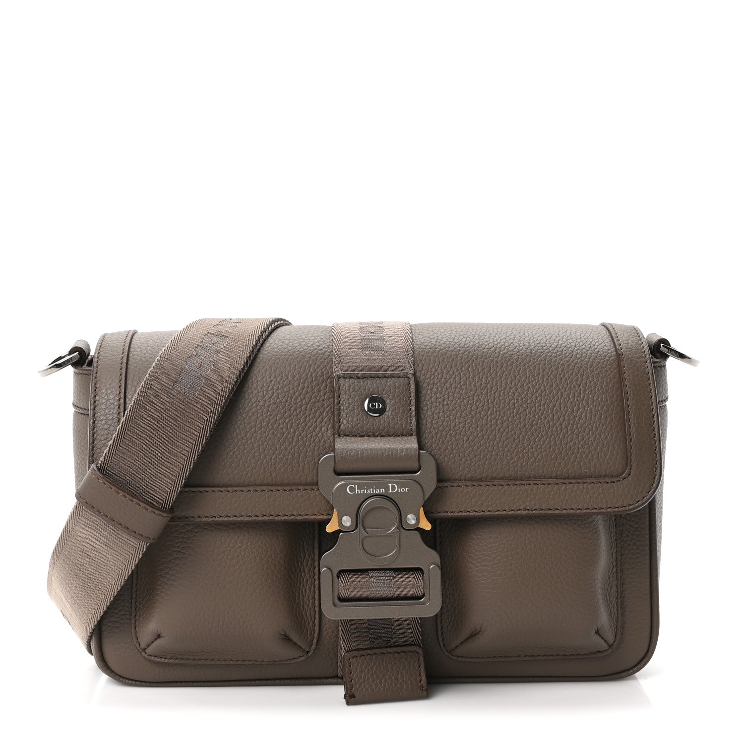 Christian Dior Grained Calfskin Hit The Road Bag Brown 1 of 10