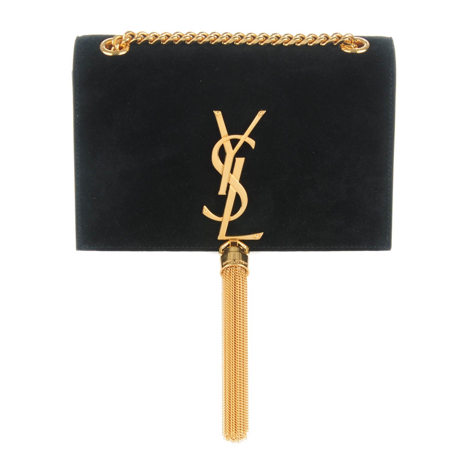Saint Laurent Suede Small Classic Monogram Kate Tassel Satchel Black 1 of 7