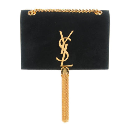 Saint Laurent Suede Small Classic Monogram Kate Tassel Satchel Black 1 of 7