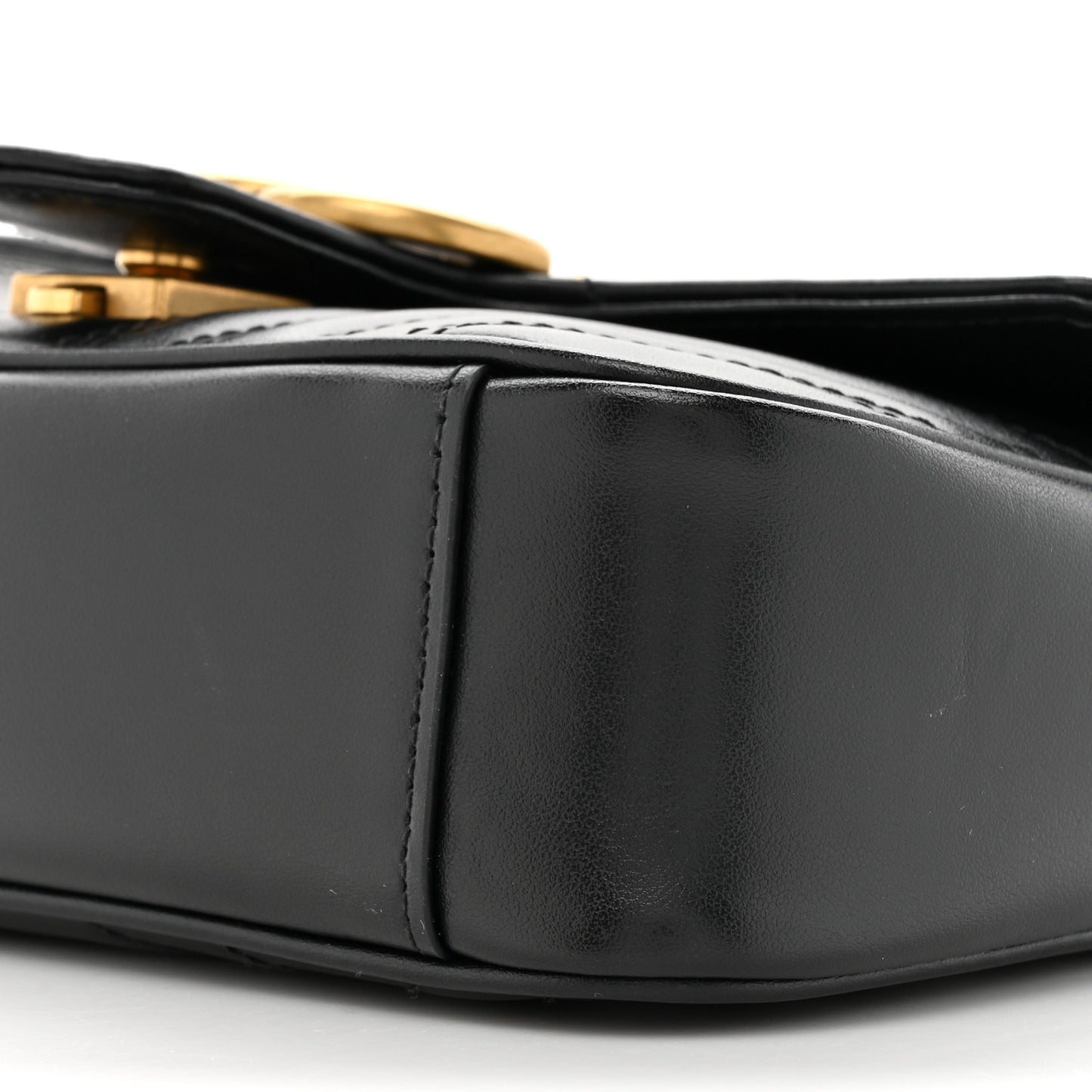 Calfskin Matelasse Mini GG Marmont Shoulder Bag Black