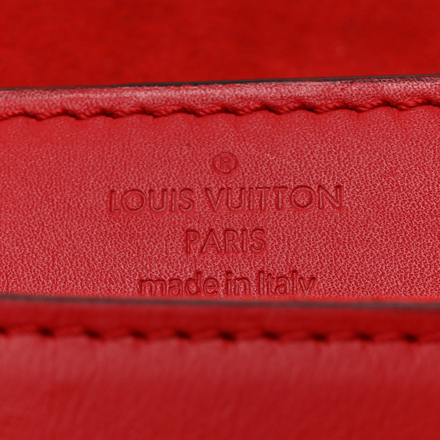 Louis Vuitton Calfskin Chain Louise MM Red 6 of 11