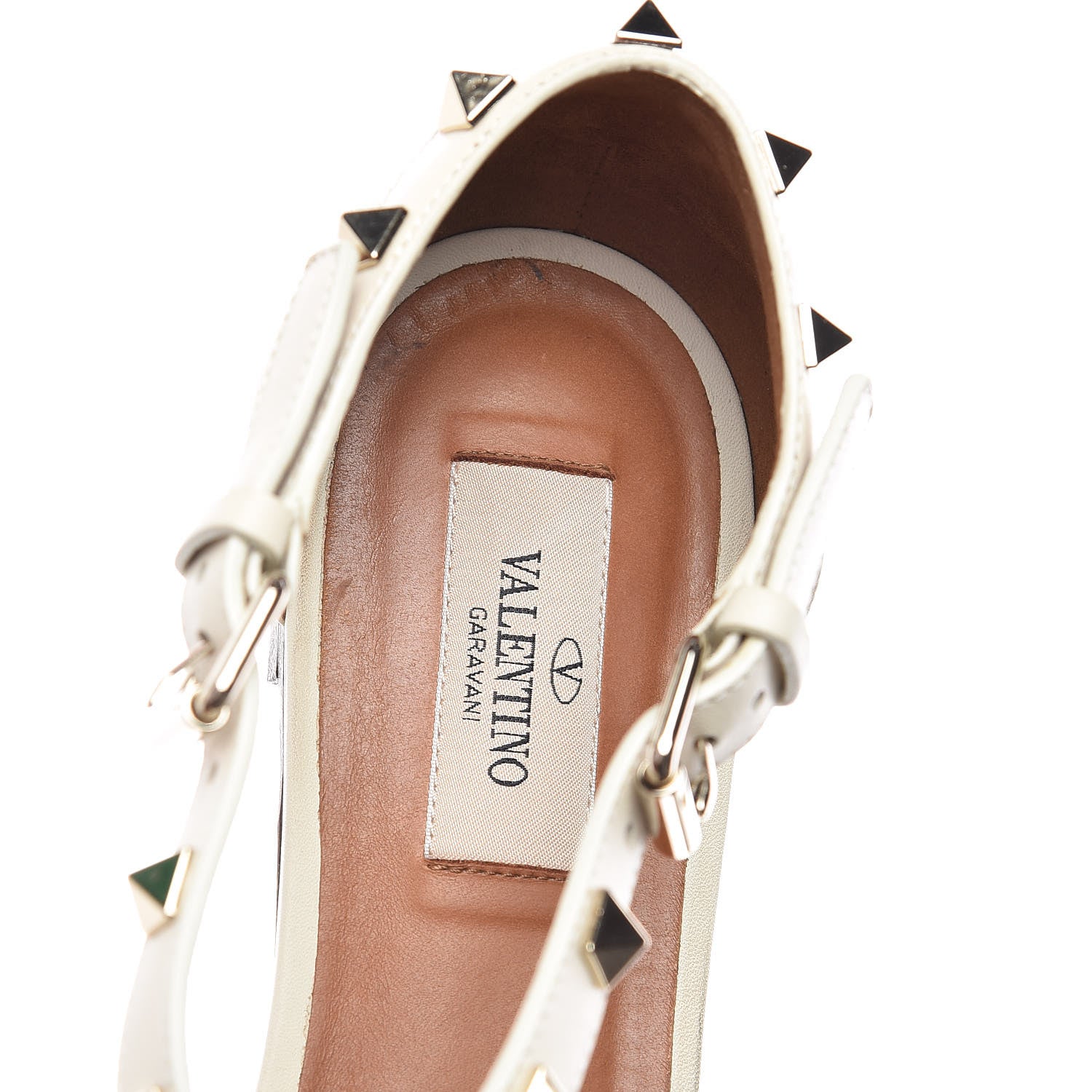 Valentino Garavani Nappa Rockstud Flat Sandals 39 White 8 of 17