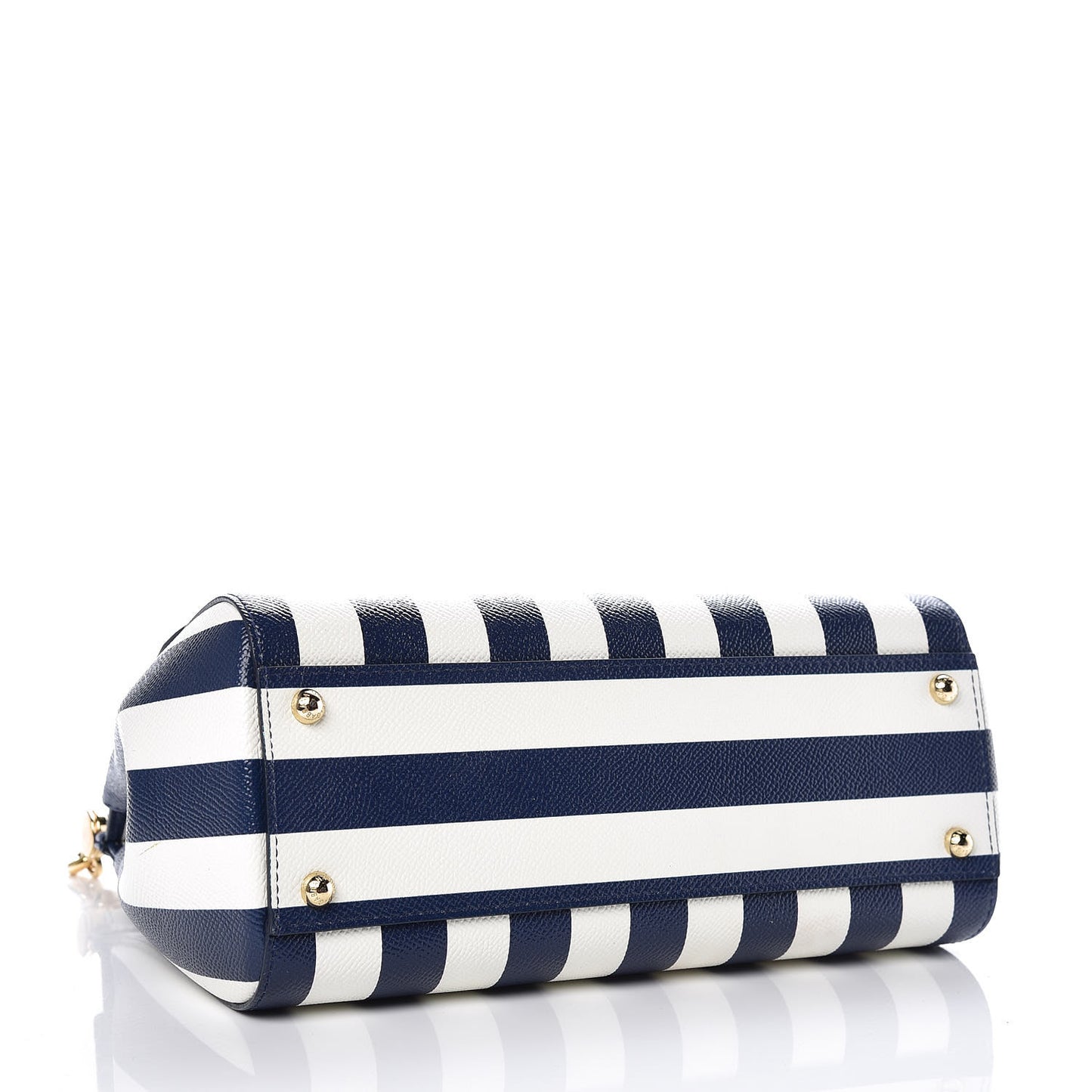 Dauphine Embroidered Striped Print Medium Miss Sicily Satchel White