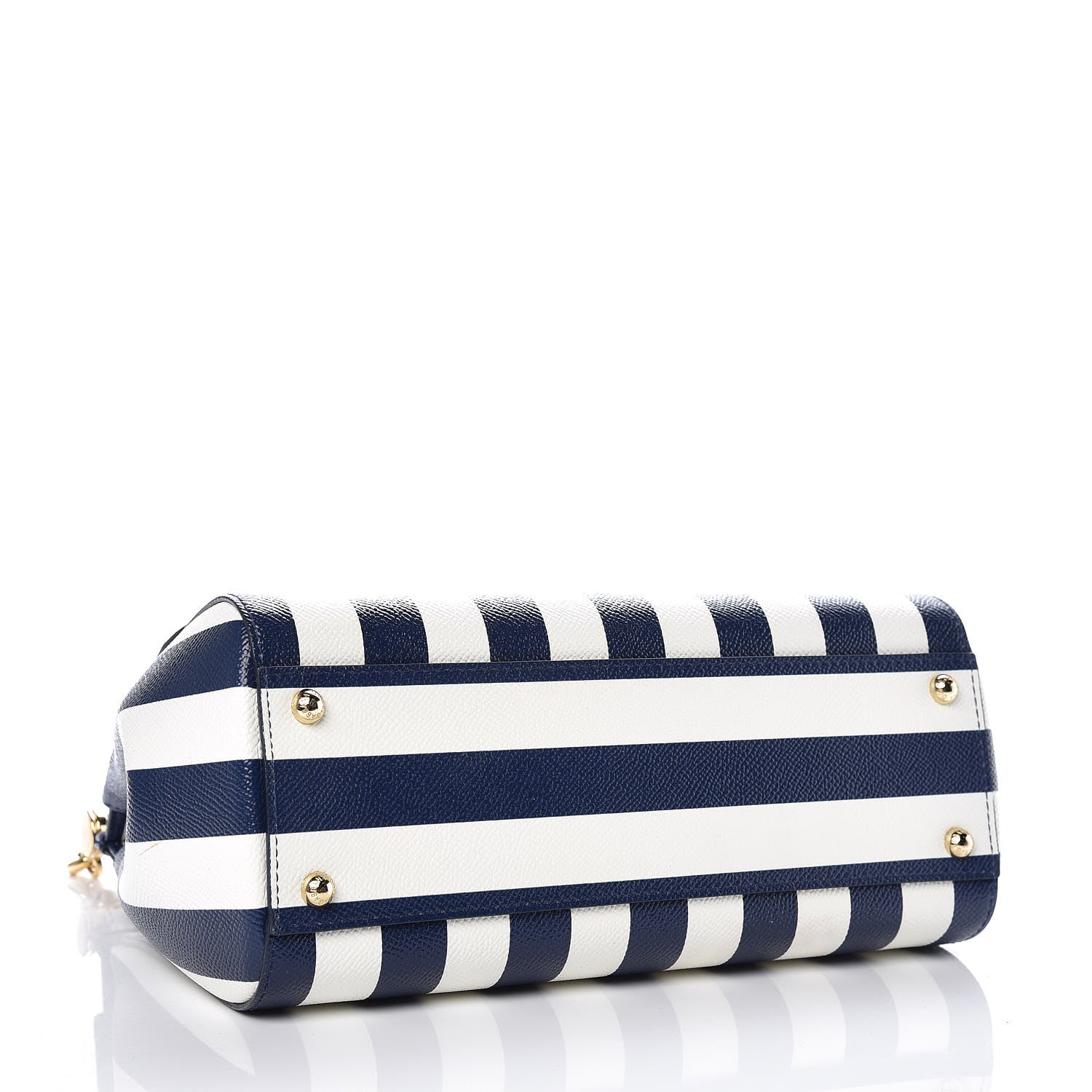 Dolce & Gabbana Dauphine Embroidered Striped Print Medium Miss Sicily Satchel White 4 of 9