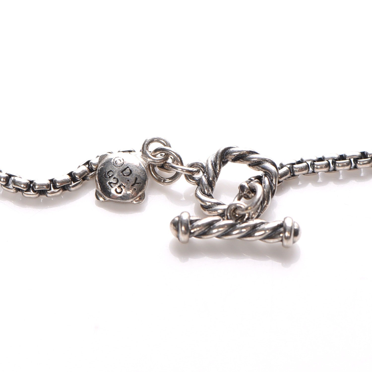 David Yurman Sterling Silver Pearl 7.5mm Quatrefoil Long Chain Necklace 5 of 5