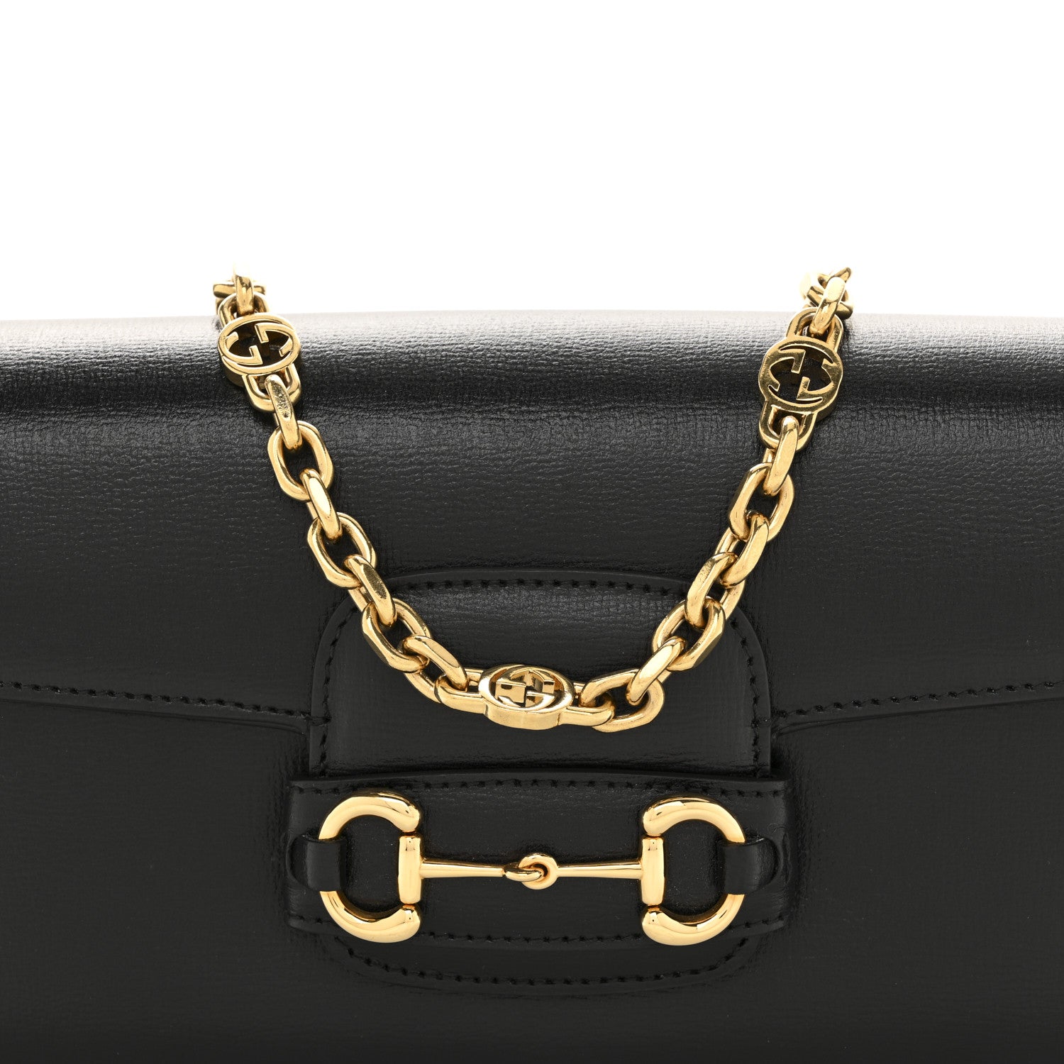 Gucci Azalea Calfskin Small Horsebit 1955 Chain Shoulder Bag Black 8 of 13