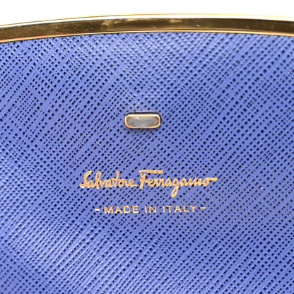 Salvatore Ferragamo Printed Calfskin Gancini Icona Mini Bag Blue 6 of 9
