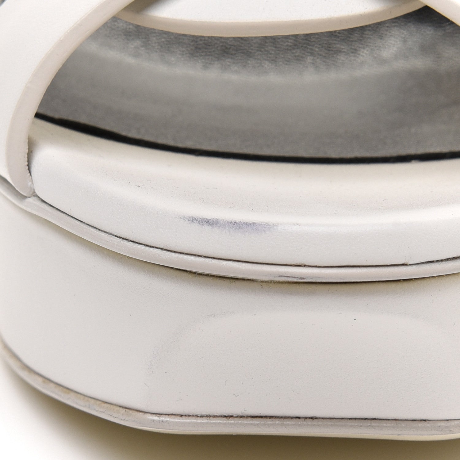 Saint Laurent Calfskin Tribute 75 Platform Sandals 40 White 10 of 12