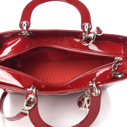 Christian Dior Patent Cannage Large Lady Dior Red 5 of 9