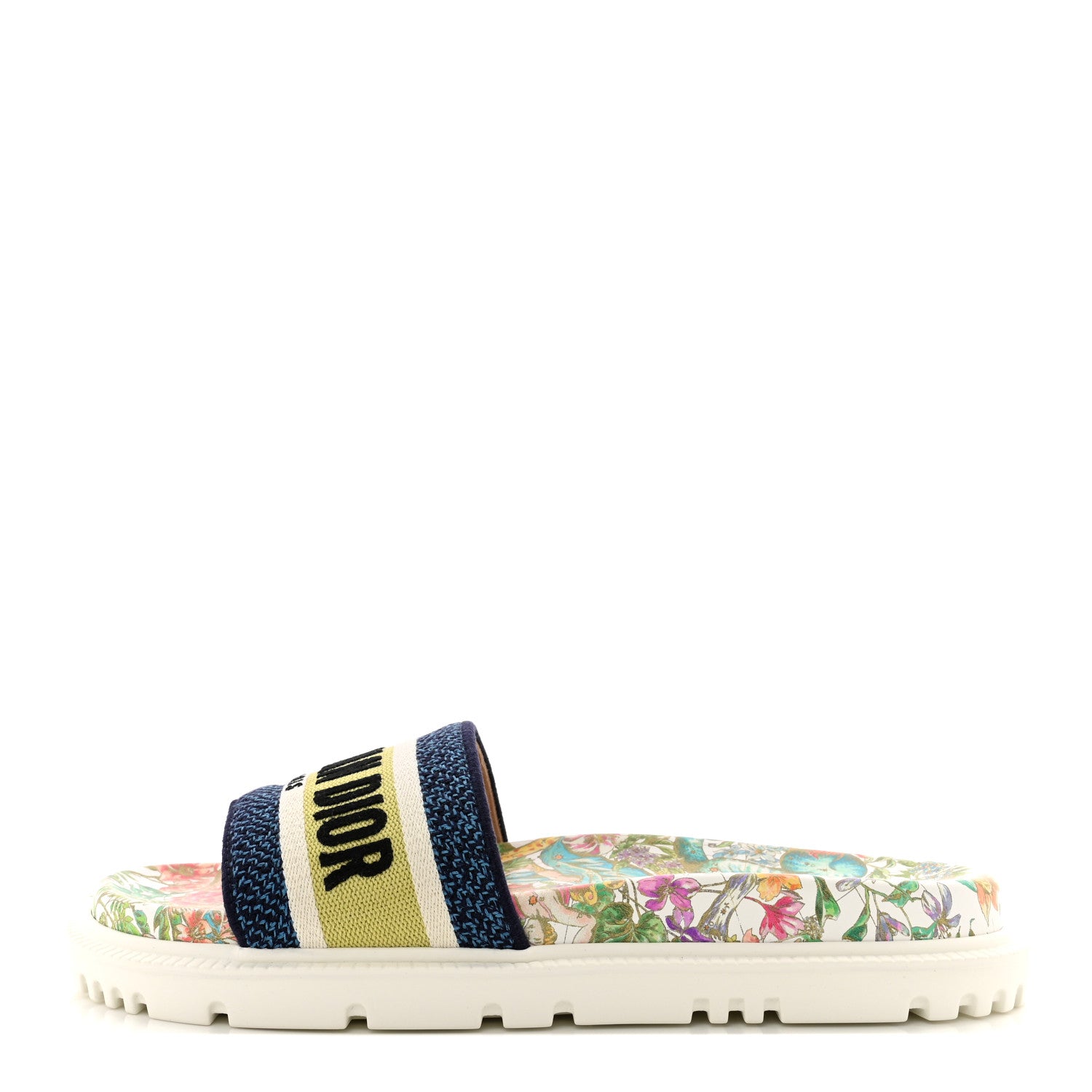 Christian Dior Canvas D-Constellation Embroidered Dway 10mm Slide Sandals 39 White Multicolor 1 of 8
