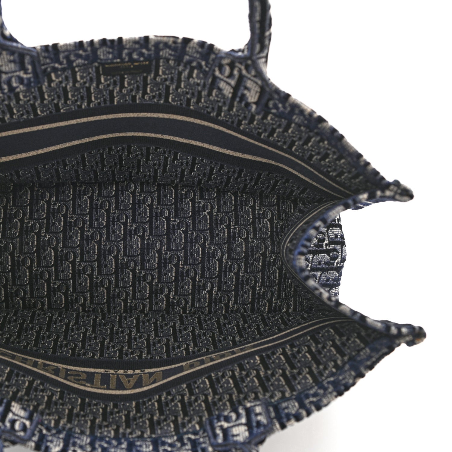 Christian Dior Oblique Velvet Book Tote Blue Multicolor 5 of 9