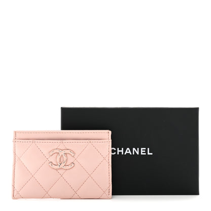 Chanel Lambskin Enamel Quilted Card Holder Pink 9 of 9