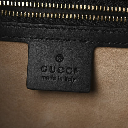 Gucci Calfskin Animal Studs Medium Sylvie Top Handle Bag Black 6 of 10