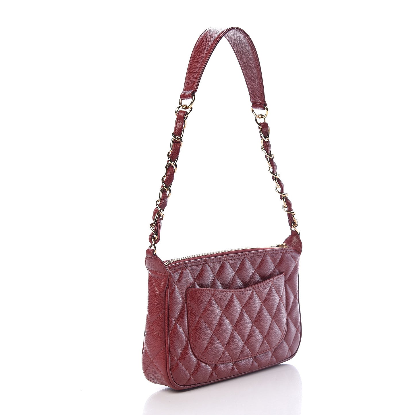 Caviar Quilted Timeless CC Shoulder Bag Red