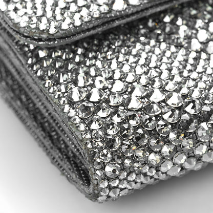 Chanel Crystal Quilted CC Large Gusset Flap Wallet Silver 8 of 10