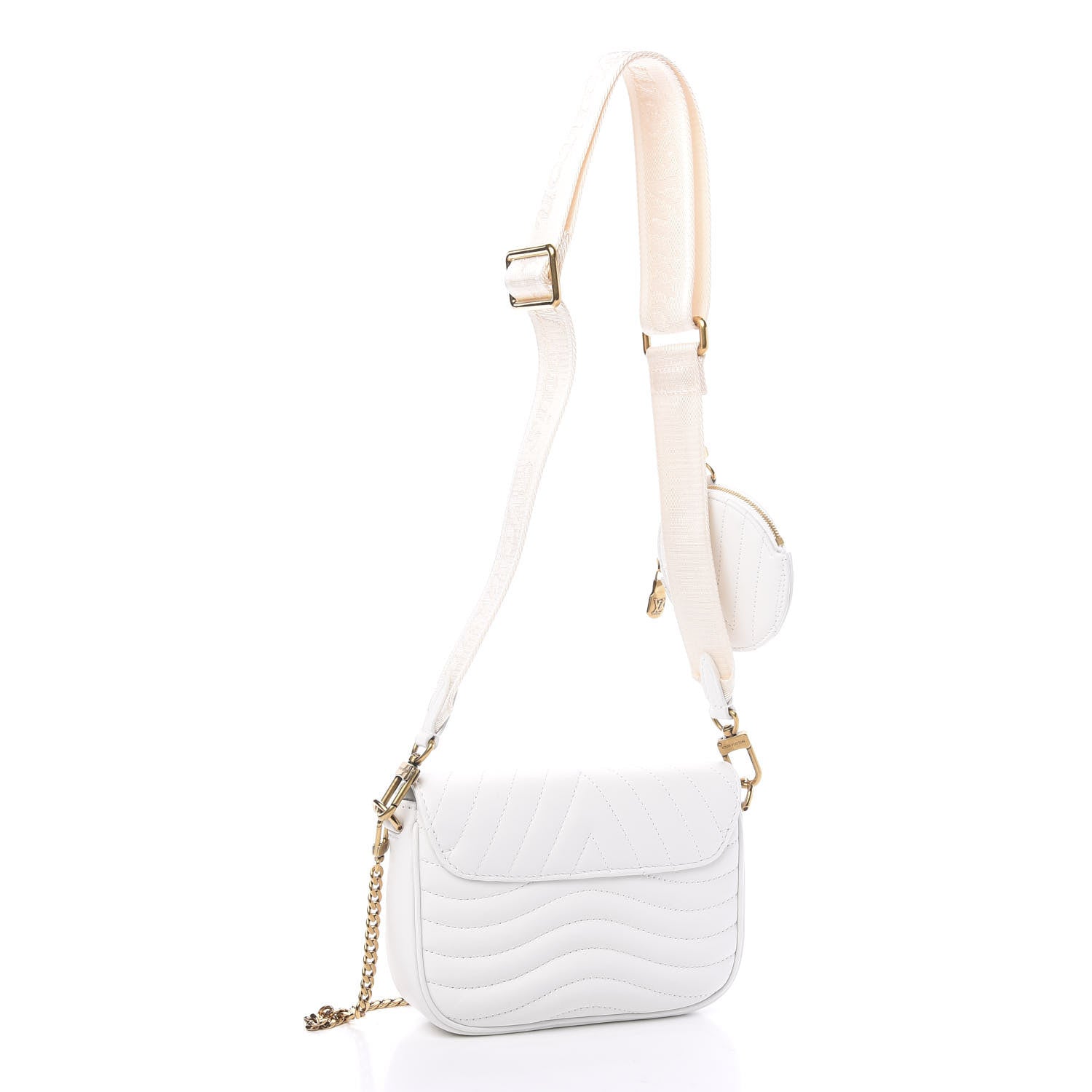 Louis Vuitton Calfskin New Wave Multi Pochette Snow 2 of 8