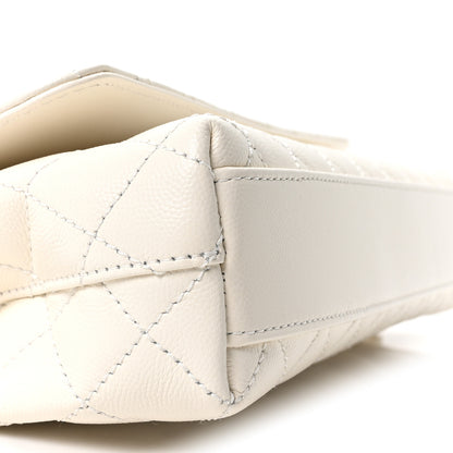 Chanel Caviar Quilted Maxi East West Coco Handle Flap White 8 of 10