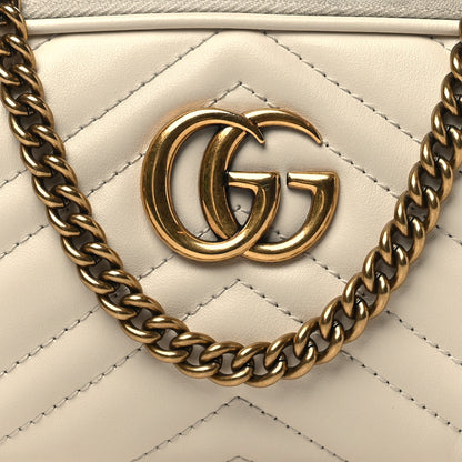 Gucci Calfskin Matelasse Mini GG Marmont Chain Crossbody Bag Mystic White 10 of 14