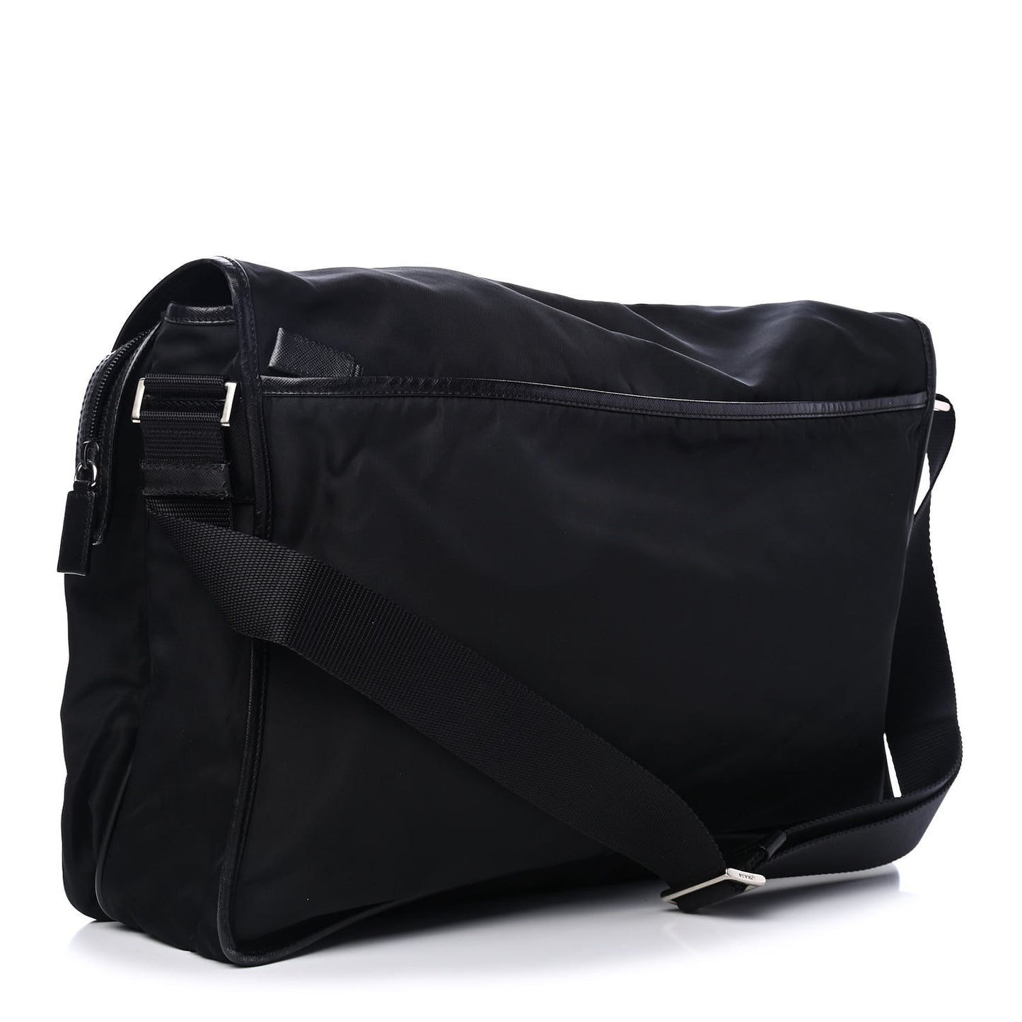 Tessuto Nylon Saffiano Messenger Black