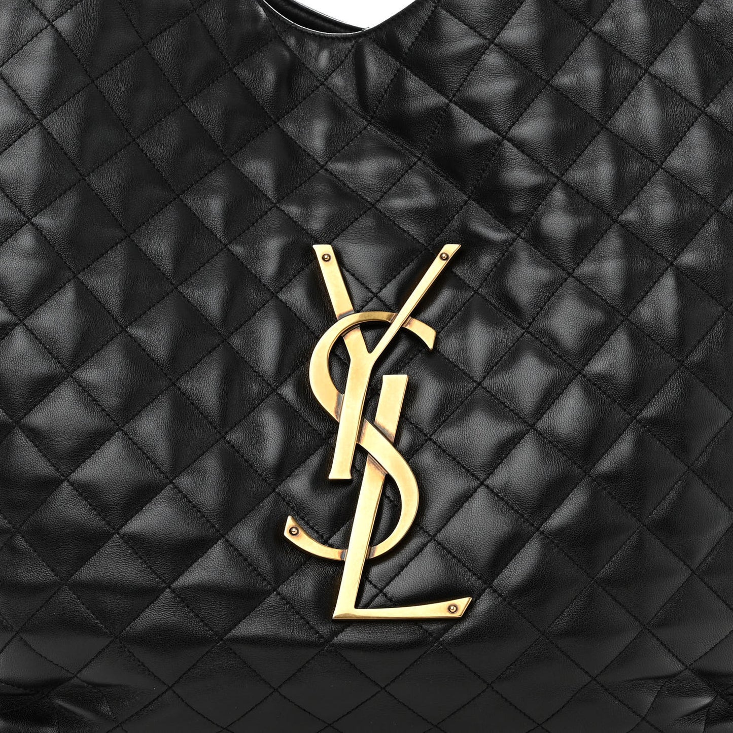 Lambskin Quilted Maxi Icare Shopping Tote Black