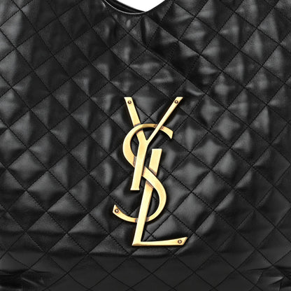 Saint Laurent Lambskin Quilted Maxi Icare Shopping Tote Black 8 of 10