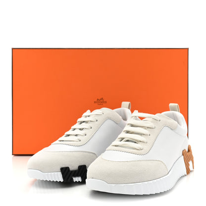 Hermes Calfskin Suede Goatskin Bouncing Sneakers 36.5 White 9 of 9
