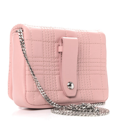 Burberry Lambskin Quilted Micro Lola Bag Blush Pink 2 of 4