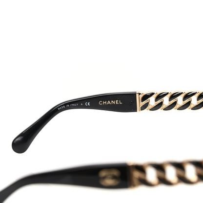 Chanel Acetate Metal Chain Square Sunglasses 5305 Black 5 of 8