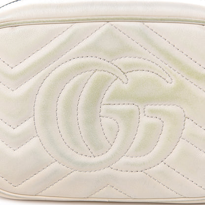 Gucci Calfskin Matelasse Mini GG Marmont Chain Shoulder Bag White 12 of 14
