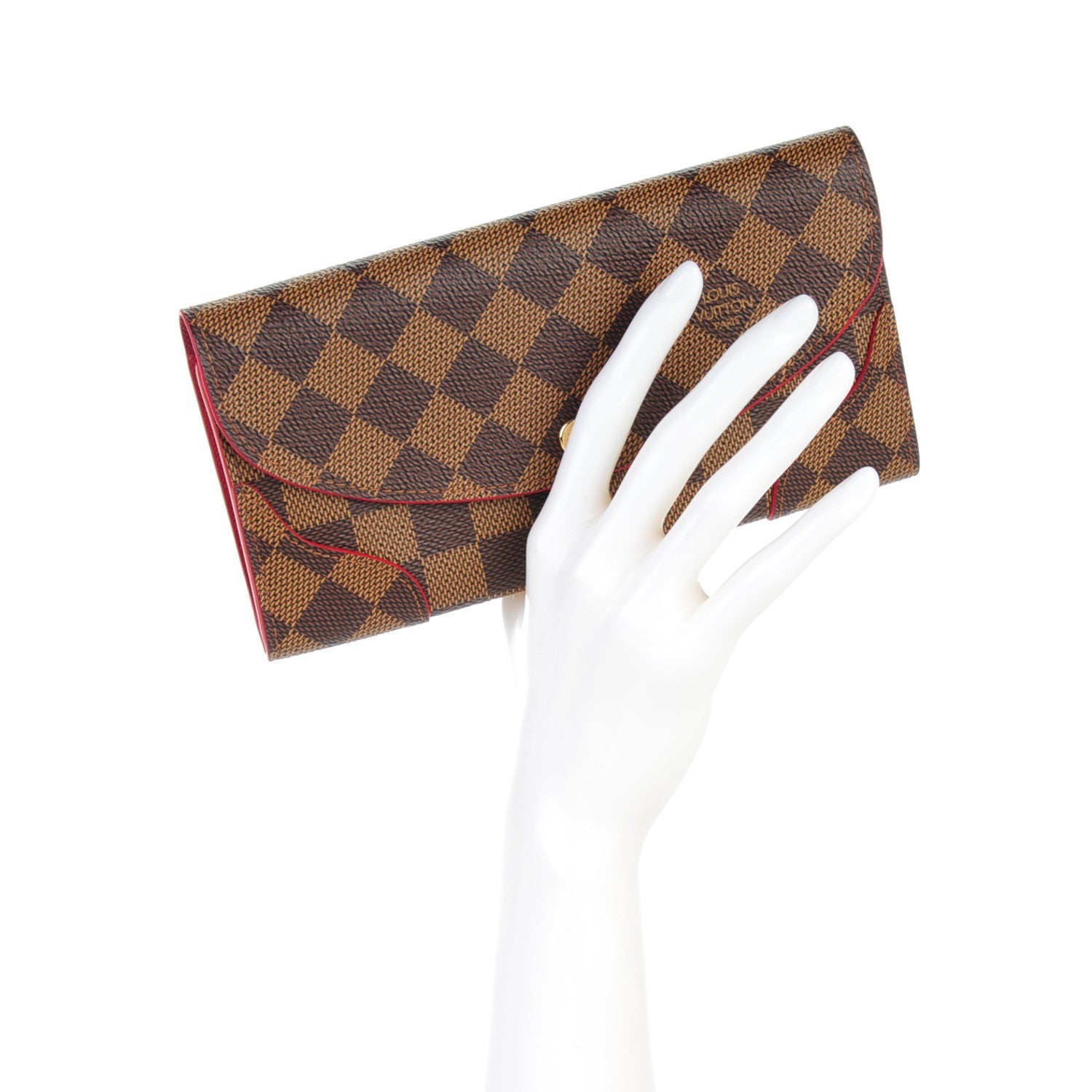 Louis Vuitton Damier Ebene Caissa Wallet Cherry 2 of 7