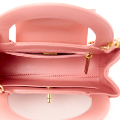 Chanel Shiny Aged Calfskin Quilted Nano Kelly Shopper Coral Pink 5 of 11
