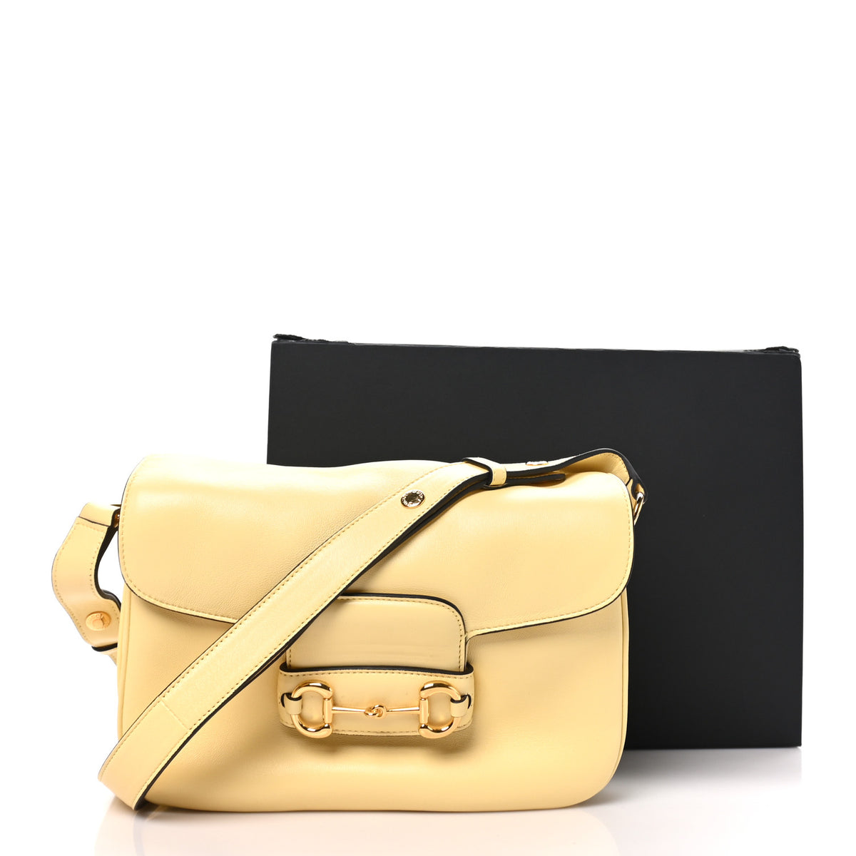 Gucci Calfskin Horsebit 1955 Aura Small Shoulder Bag Daylight Yellow 11 of 11