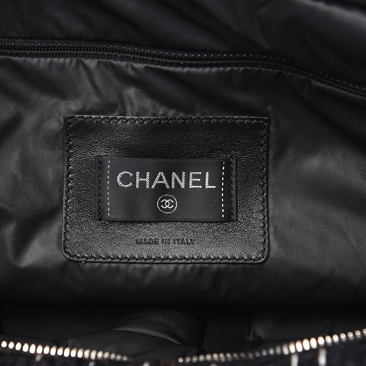 Chanel Nylon Tweed Small Coco Neige Bowler Black 6 of 11