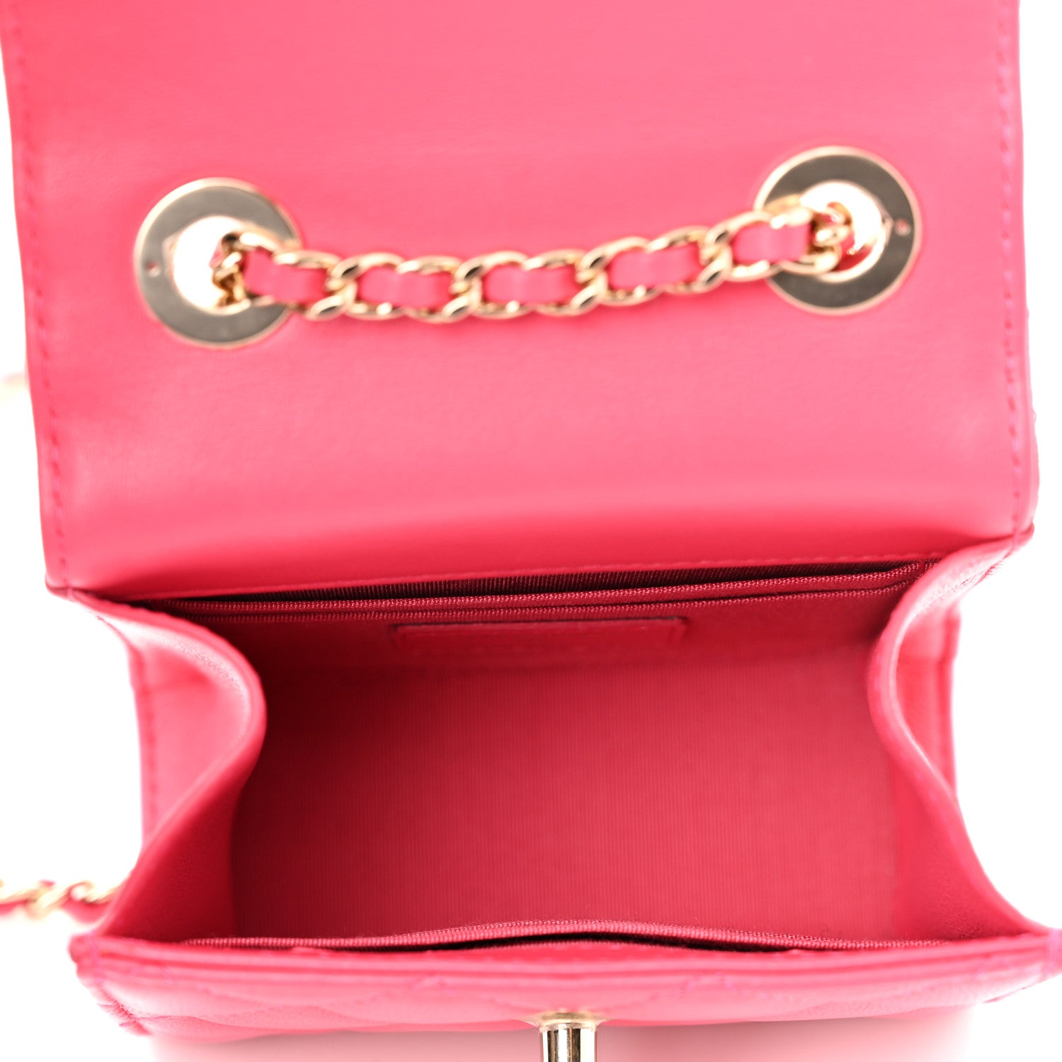 Chanel Lambskin Quilted Mini Trendy CC Clutch With Chain Dark Pink 5 of 10