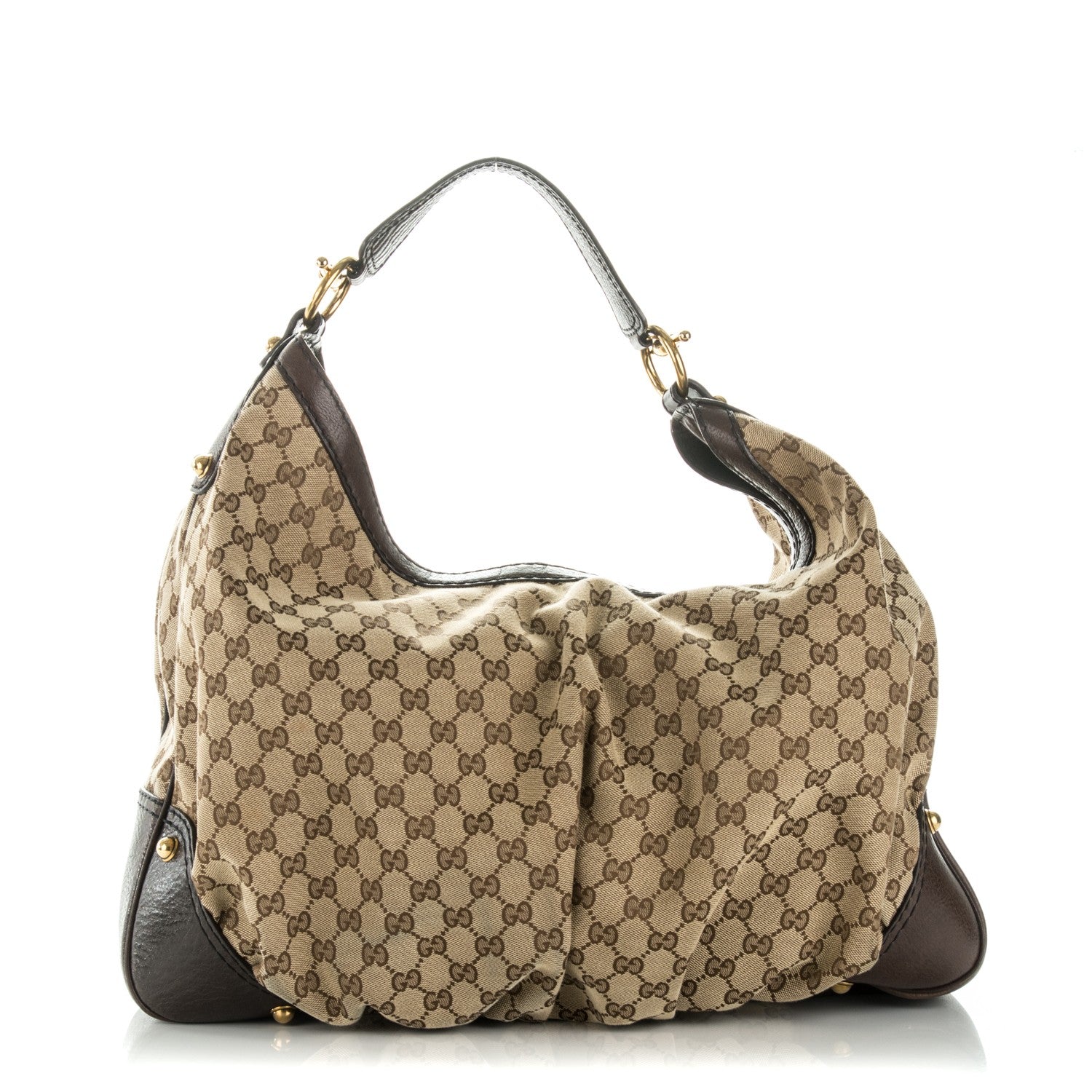 Gucci Monogram Large Jockey Hobo Dark Brown 1 of 7