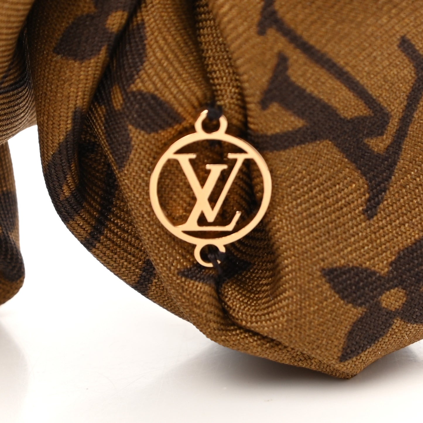 Silk Monogram Scrunchie Navy