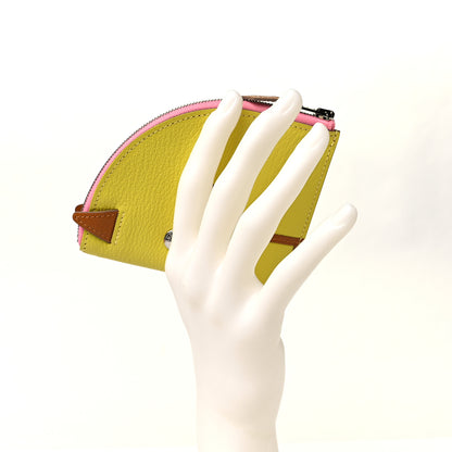 Hermes Chevre Mysore Paddock Change Purse Lime Caramel 2 of 9
