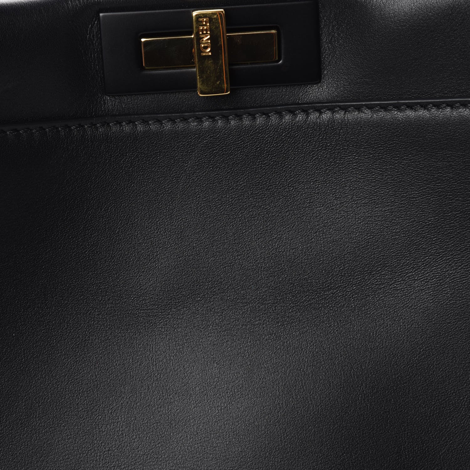 Fendi Vitello Seta Shiny Nappa Medium Peekaboo Iconic Satchel Black 10 of 12