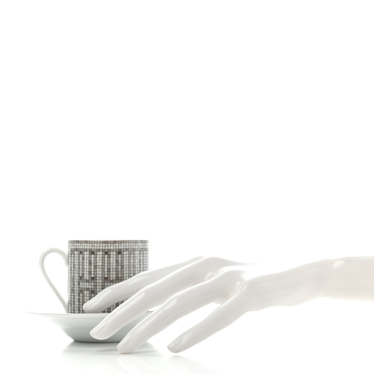 Porcelain Mosaique au 24 Coffee Cup and Saucer Set of 2