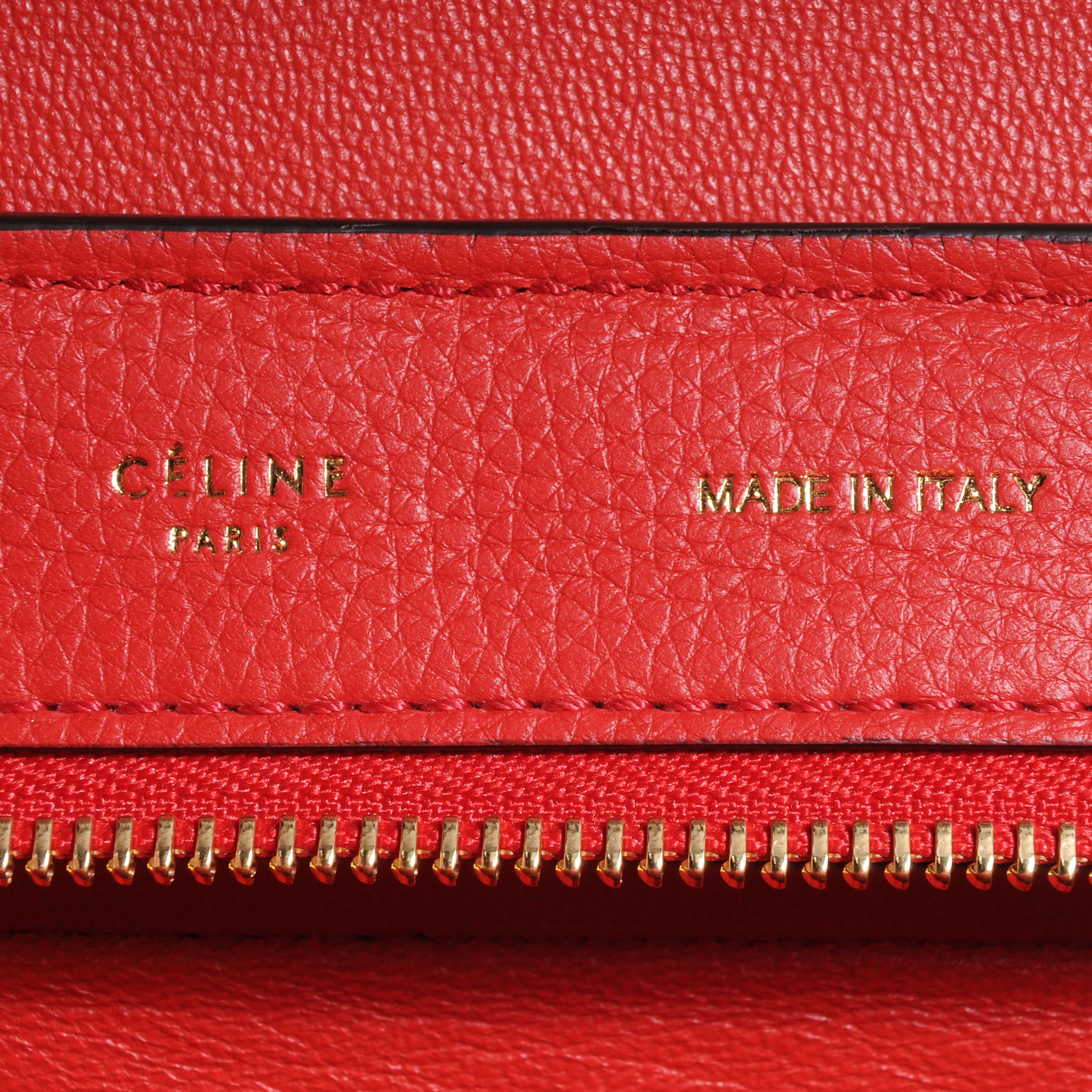 Celine Drummed Leather Suede Trapeze Small Coquelicot 6 of 9