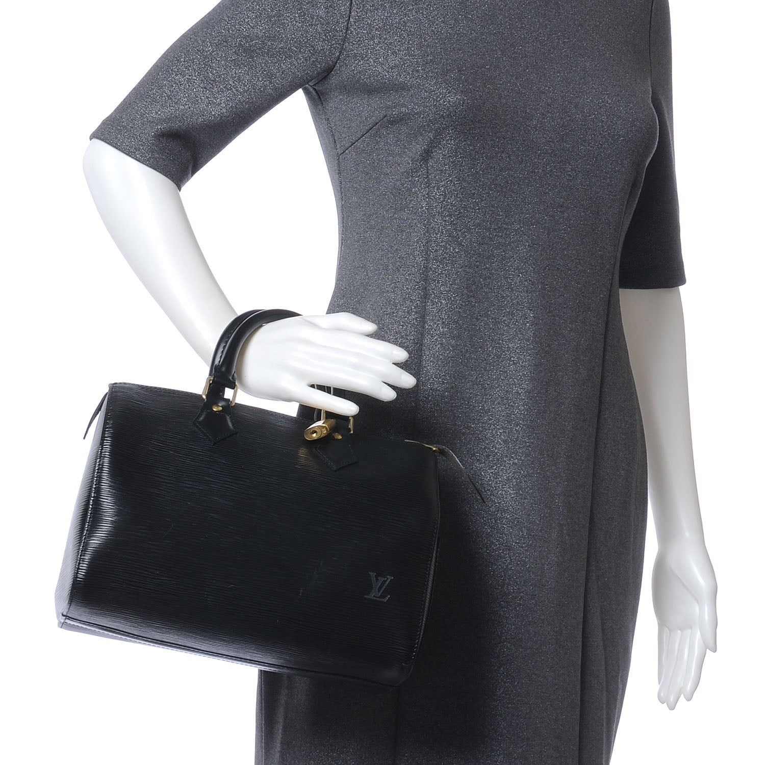 Louis Vuitton Epi Speedy 25 Black 2 of 7